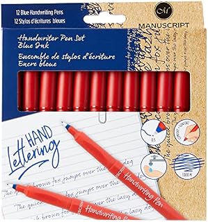 Manuscript Pen Company MANUSCRIPT Handwriting Pens Blue - pack of 12 handwriting pens with blue ink. Assorted MT010012BE