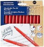 Manuscript Pen Company MANUSCRIPT Handwriting Pens Blue - pack of 12 handwriting pens with blue ink. Assorted MT010012BE