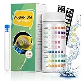 Pawfly 9 in 1 Aquarium Test Kit, Fish Tank Test Strips for pH Chlorine Nitrate Nitrite Carbonate Hardness Total Alkalinity Iron Copper, Freshwater Saltwater Test Kit