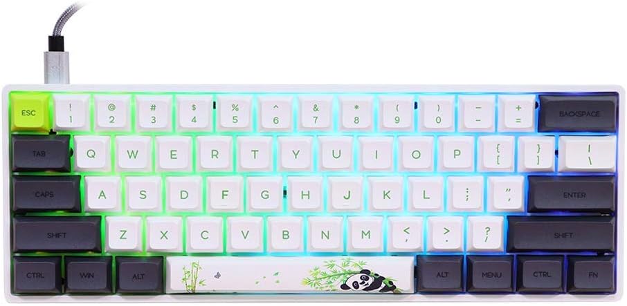 EPOMAKER SKYLOONG SK61 61 Keys 60% Hot Swappable Programmable Mechanical Gaming Wired Keyboard with RGB Backlit, NKRO, Water-Resistant, Type-C Cable for Win/Mac/Gaming (Gateron Optical Black, Panda)