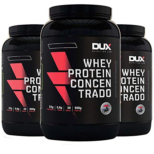 Whey Concentrado 900g Baunilha 3 Un - Dux Nutrition