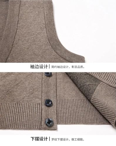 Men's Thickened Casual Sweater Tank Top Warm Knitted Sweater Vest Men's Knit Button Down Business Cardigan Sweater3