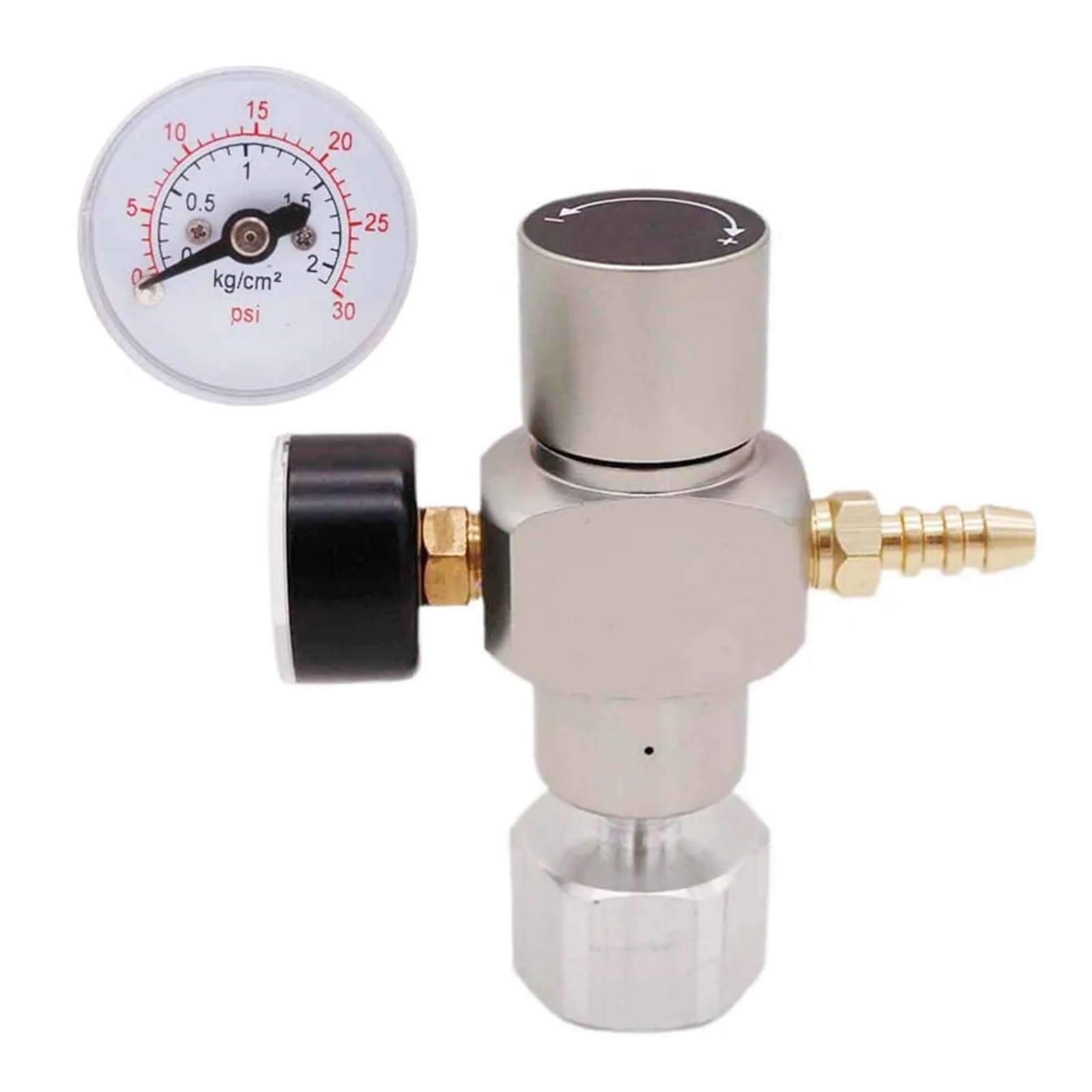 Regolatore di Gas CO2 2 in 1 Mini caricabatteria CO2 TR21*4 0-30 PSI for Fusto Soda Stream Kegerator(8mm Hose Barb)