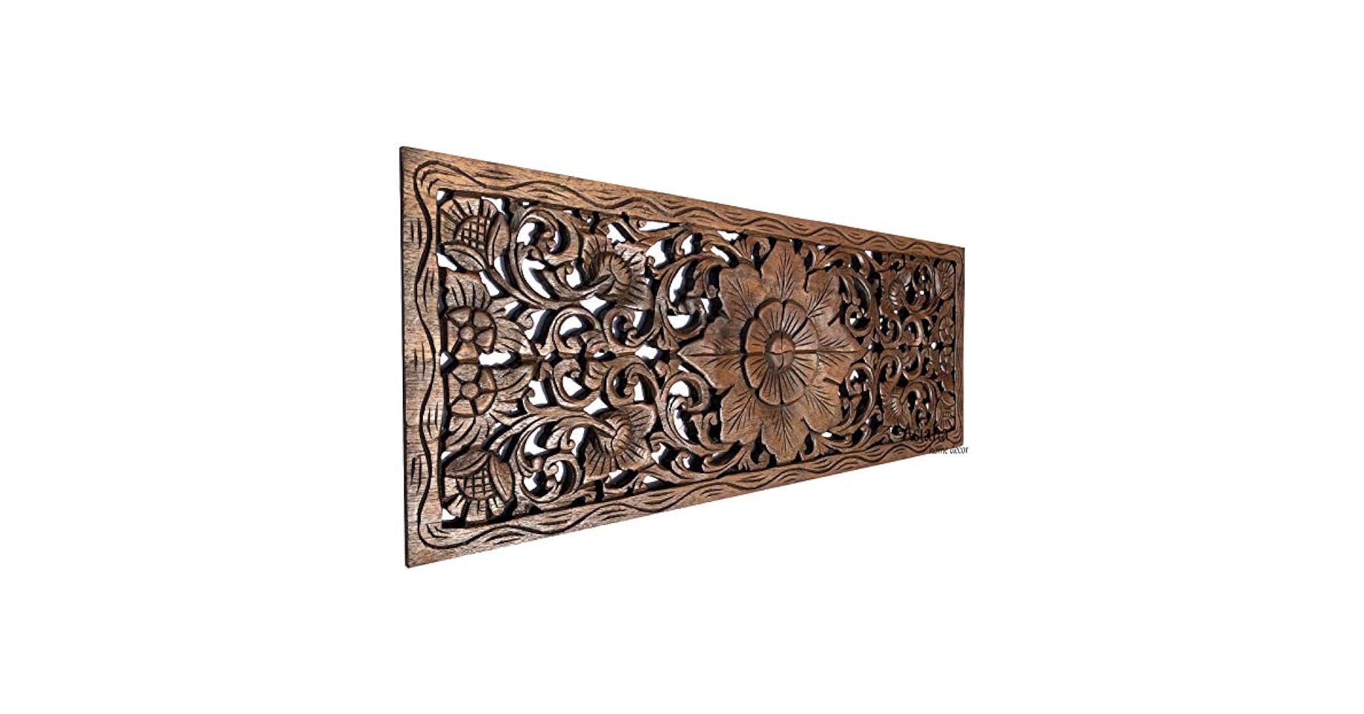 壁飾り  フラワー レトロ調ブラウン Amazon.com: Sintosin Vintage Floral Rectangle Mirrors for