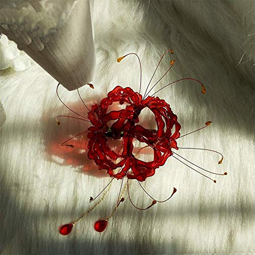 Amazon.co.jp: 美しい 彼岸花 かんざし ヒガンバナ 曼珠沙華 ディップ  