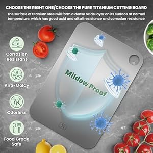 100 pure titanium cutting board double sided steel cutting board meat chopping board metal cutting board for kitchen dishwasher safe kitchen cutting mat for home restaurant outdoor camping meal prep  urban country home decor