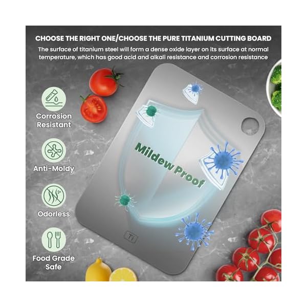 100 pure titanium cutting board double sided steel cutting board meat chopping board metal cutting board for kitchen dishwasher safe kitchen cutting mat for home restaurant outdoor camping meal prep  urban country home decor