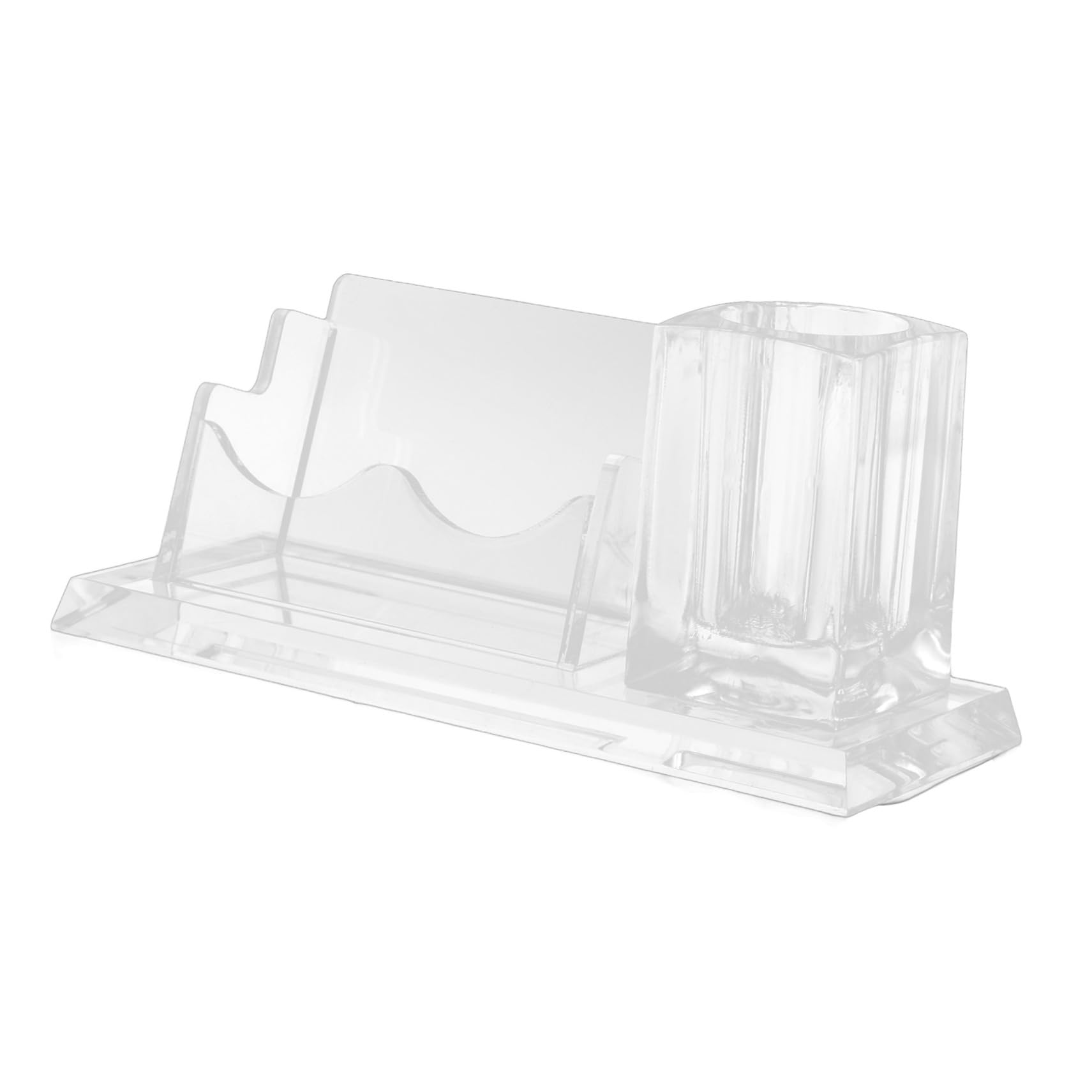 Tarjetero Vertical Acrílico para Tarjetas de Visita de Mesa | Visualización de Tarjetas, Soporte Minimalista para Escritorio, Bordes Suaves y Uso Sencillo