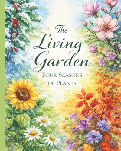 The Living Garden- Four Seasons of Plants- Eine Reise durch die Jahreszeiten, Botanisches Malbuch mit 40 filigranen Motiven: Malbuch für Erwachsene – ... und Zweige zum Entspannen (German Edition)