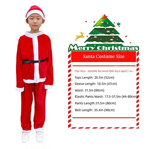 Disfraz completo de Santa Claus para niños 7-10 años miniatura 7
