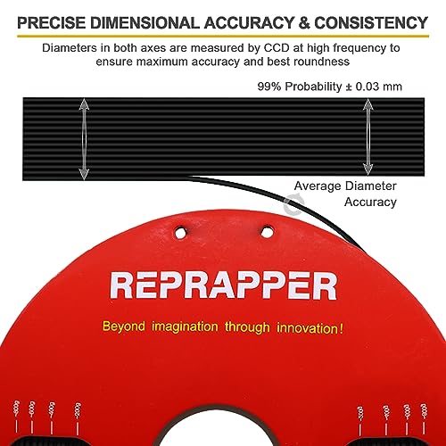 Image of Reprapper Black TPU Filament, 95A Shore Hardness 1kg TPU 1.75mm 3D Printer Filament, Good Layer Bonding Performance Flexible & Soft Filament for 3D Printer (± 0.03mm) 2.2lb, Black