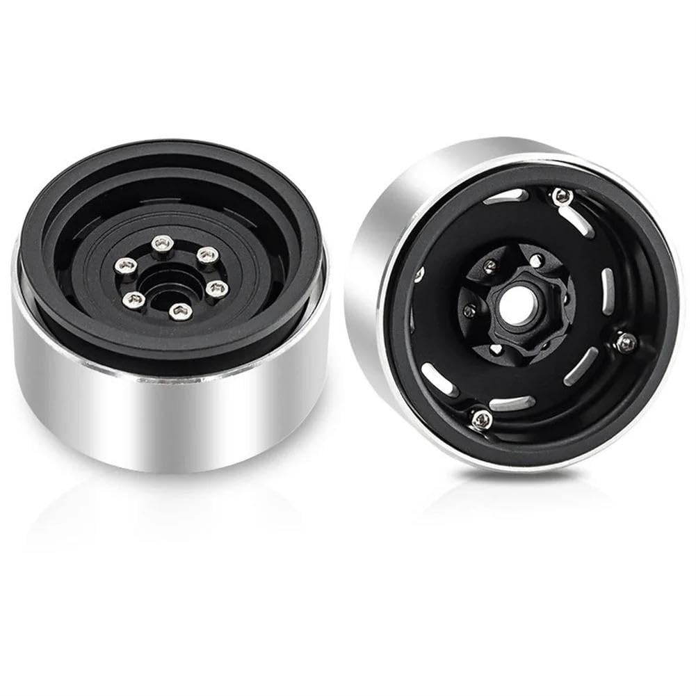 4 szt. Metalowe felgi Beadlock 1,9" do D90 SCX10 90046 TRX4 1/10 RC Crawler (SILVER)