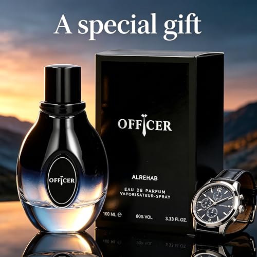 Image of A CENTER Officer Men's Cologne | 100ml Woody Fougere Eau de Parfum | Fresh Bergamot & Leather Scent | Premium Cologne Gift for Him