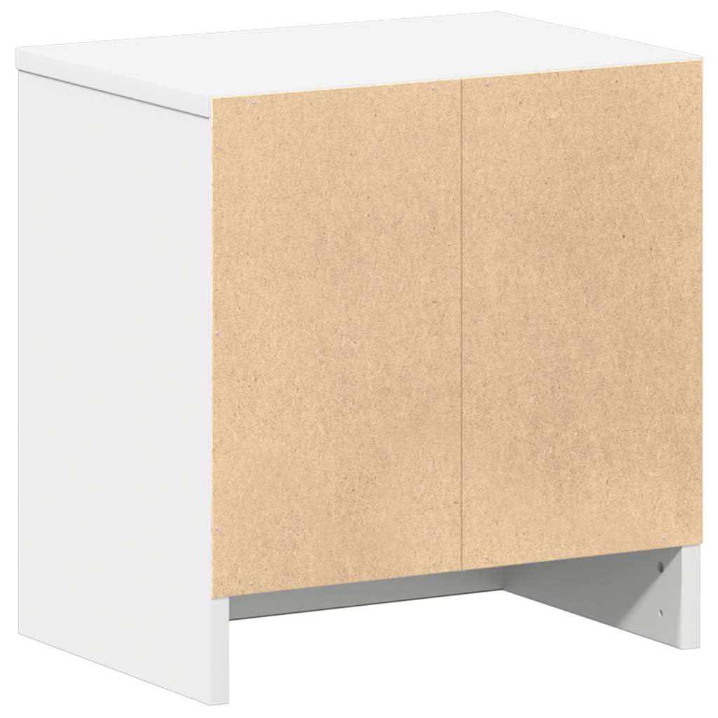 2 mesitas de noche con cajón y estante de madera en color blanco, 39 cm de ancho y 39 x 28 x 41 cm