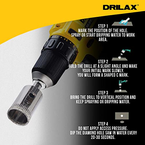3/4 Inch Diamond Drill Bit Ceramic Pot Porcelain Tile Glass Bottle Granite Hole Saw 0.75 Inches By Drilax #TOP5