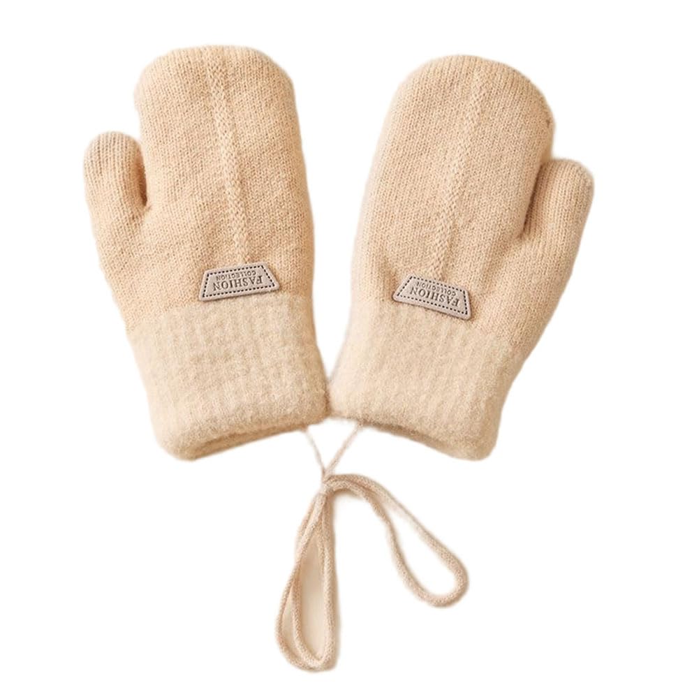 Gants Garçons Filles Mitaines Convertible Hiver Moufles Tricot Laine Gants Demi-doigts Doux Chaud Magique Motif Chien Mignon Gloves Extérieur Ski Snowboard Cyclisme Âge 5-12 Ans