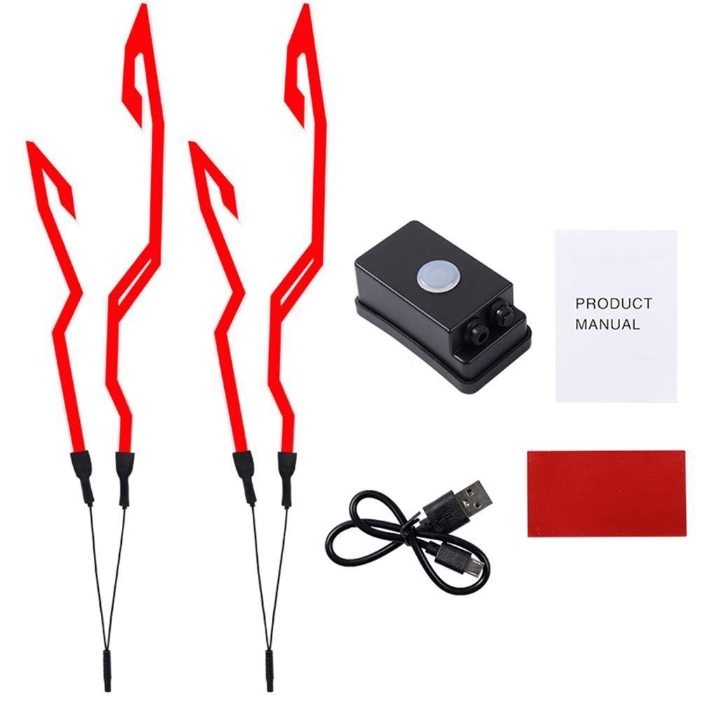 Luz del Casco de la Motocicleta El Luz Fría Casco de Motocicleta Pegatinas Reflectantes Luz de Conducción Nocturna LED Casco Luz Nocturna LED para Exteriores (rojo)