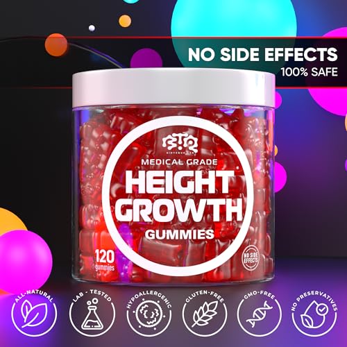 Image of BIOTEQUELAB Height Growth Increase Gummies Vitamins, Grow Tall Supplement, Calcium, Magnesium, Zinc, Ashwagandha, Glucosamine Multivitamin for Teens, Kids, 120 Gummies