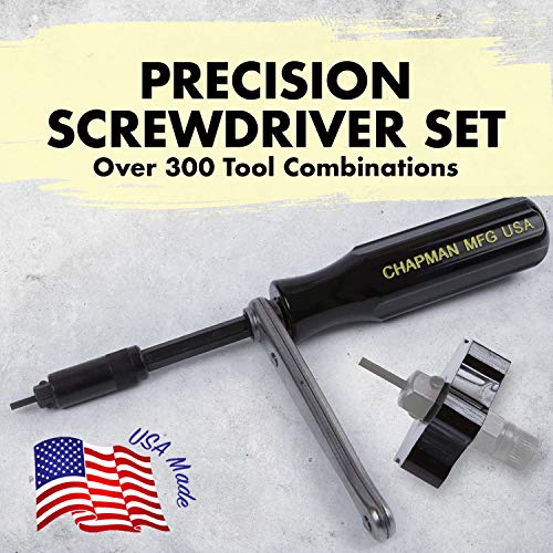 Chapman Mfg 5575 Master Screwdriver Set - Includes Phillips, Metric, Slotted, Sae & Metric Hex Bits, Star Bits (For Torx Screws) - Complete Set Offers 51 Usa Made Insert Bits & 300+ Combinations #TOP3