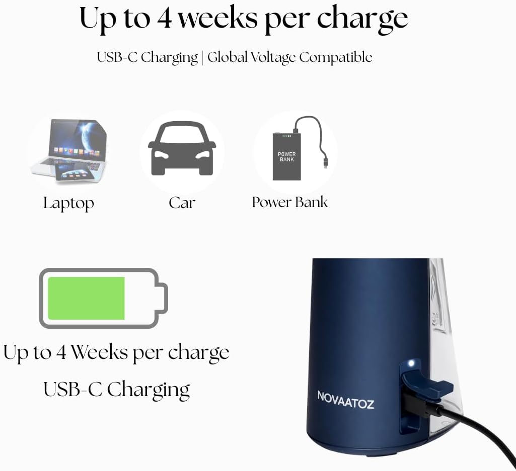 HydroAdvance Cordless Water Flosser for Teeth & Gums | Rechargeable Portable Oral Irrigator for Braces & Travel | Pulse Cleaning with 2 Flossing Tips | Waterproof Dental Care Device (Blue)