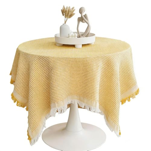 French-Style Rectangle Tablecloth - Yellow Italian Floral Polyester Cotton Table Cover - Wrinkle-Free, Washable, Provencal Country Spring Summer Décor for Kitchen Dining, Christmas, Indoor Outdoor Use