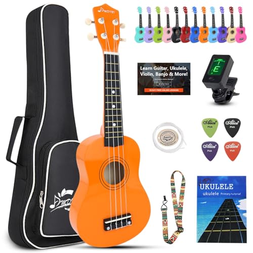 Ukulele for Beginners Hawaiian Wood Soprano Ukelele Starter Kit for Kids Adult Student Ukalelee Uke...