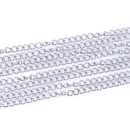 10m 33FT Stainless Steel Cable Chain Link in Bulk for Necklace Jewelry Accessories DIY Making 3.5x5mm