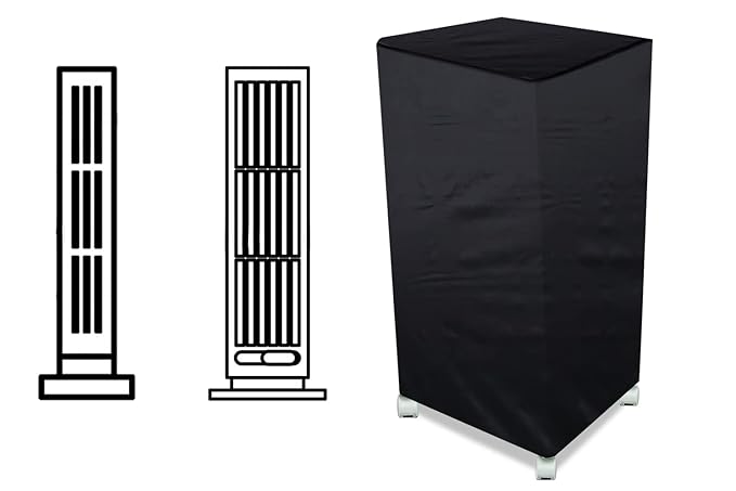 The Furnishing Tree Air Cooler Cover compatible for Symphony Diet 8T 8 Ltr Tower Cooler, Ployester, Black