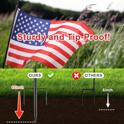 Cogardenshower Heavy Duty Ground Flag Pole Kit - 8.5Ft Tangle Free Inground Flagpole With Windproof Prong,Portable Flag Pole For Outside House,Yard,Garden,Outdoor thumb #1