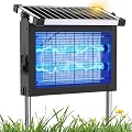 Solar Bug Zapper Outdoor, Mosquito Zapper 4500V Cordless Waterproof, Auto On/Off, Portable Type-C & Solar Powered Bug Zapper, Electric Mosquito Trap Fly Zapper Killer for Patio Garage Yard Camping
