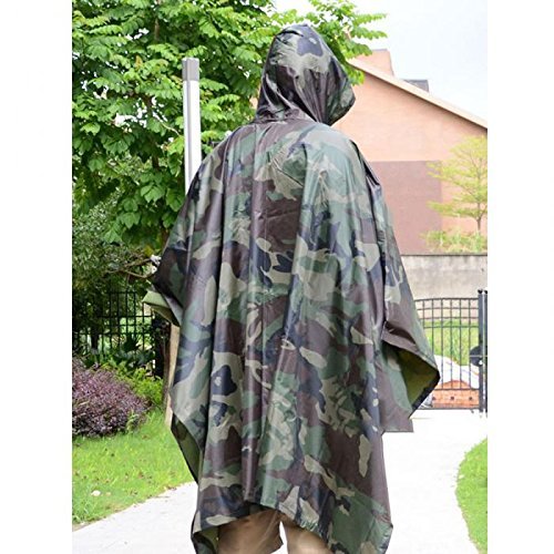 EONANT Pluie Imperméable, Ripstop Raincoat Waterproof Military Camouflage Manteau de Pluie avec Capuche pour Le Sport en Plein Air (Camouflage de la Jungle) – vue 9