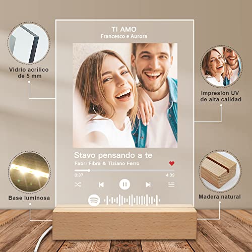 Greatminer Targa Spotify Personalizzata Luce