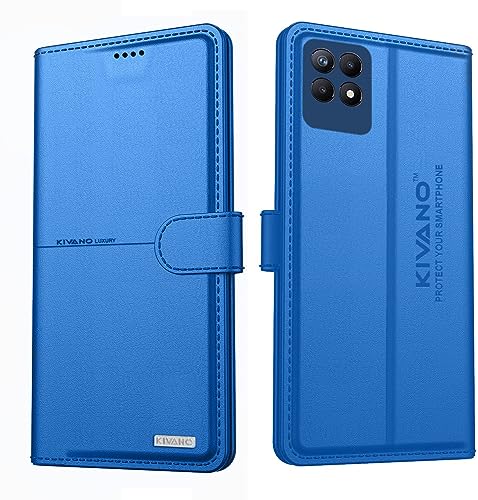 Image of Compatible with Realme Narzo 50 / Realme 8i Flip Cover | Leather Finish | Inside Pockets & Inbuilt Stand | Shockproof Wallet Style Magnetic Closure Back Cover Case