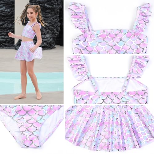 Image of CHILDRENSTAR Girls Tankini Swimsuit with Skirt 3 Pieces Bikini Bathing Suit