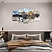 Wall Art Painting 5 Panel Old Classic and Vintage Cars at Rural Junkyard in Winter Painting Pictures Print On Canvas Car The Picture for Home Modern Decoration Stretched by Wooden Frame Ready to Hang