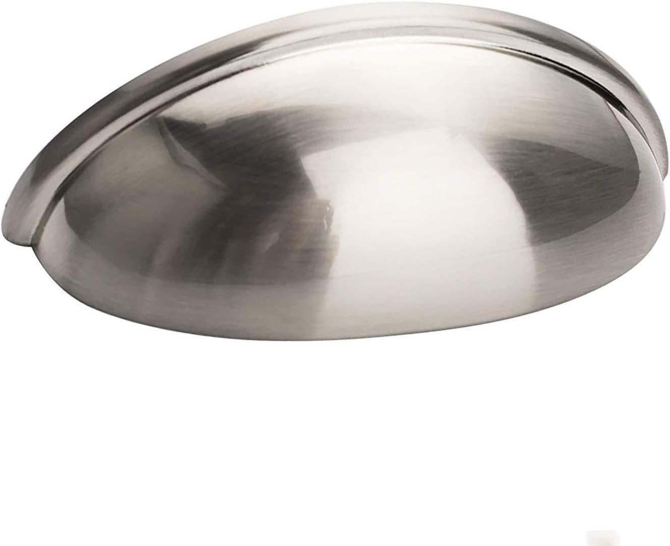homdiy Cup Handles Brushed Nickel Drawer Pulls 20 Pack - HD0313SNB Cabinet Hardware 3 Inch Hole Centers Cup Pulls Modern Bin Cup Drawer Pulls for Cabinets