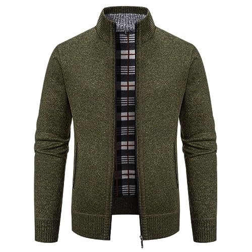 Mylldey Mens Sweater Cardigan Full Zip Knitted...
