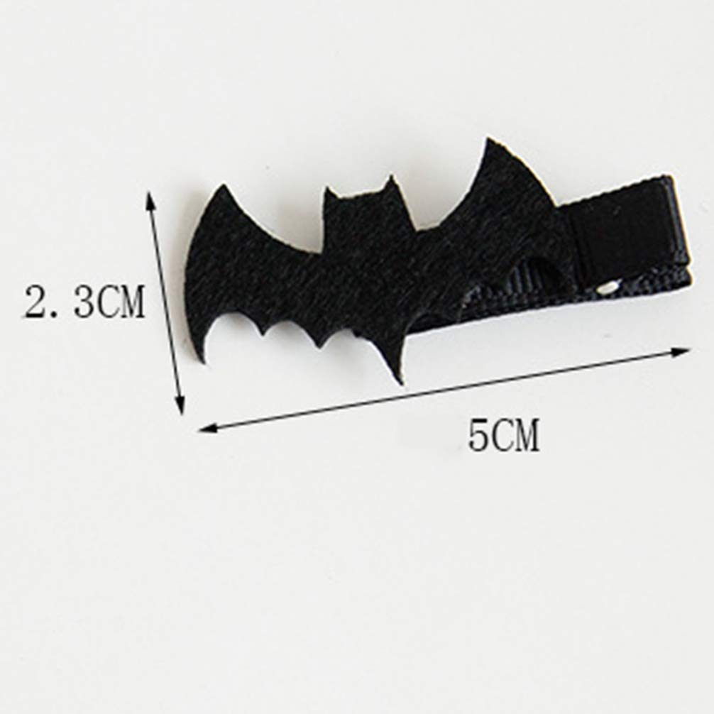 FRCOLOR Halloween Bat Hair Clips 5Pcs Black Duckbill Bang Hairpins for Kids Girls Costume Party Masquerade Hair Accessories - Image 2