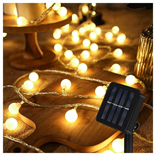 Guirnalda Luces Exterior Solar, 60 LED 8M Cadena Solar de Luces, IP65 Impermeable Cadena de Luces Decoracion, 8 Modos Guirnaldas Luces Solar para Exterior, Interior, Jardin, Boda, Fiesta, Festival