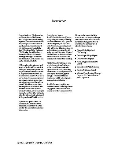 Harman Kardon AVR-65 AV Receiver Owners Instruction Manual Reprint [Plastic Comb]