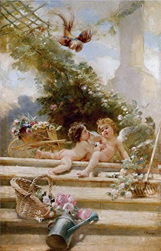 Peintures sur toile de Hans Zatzka peintes à la main pour habiller un grand mur vide de salon