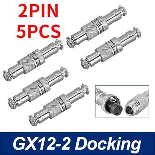 Conector circular GX12 de 2 pines push pull aero 5A 125v para junta a tope 2