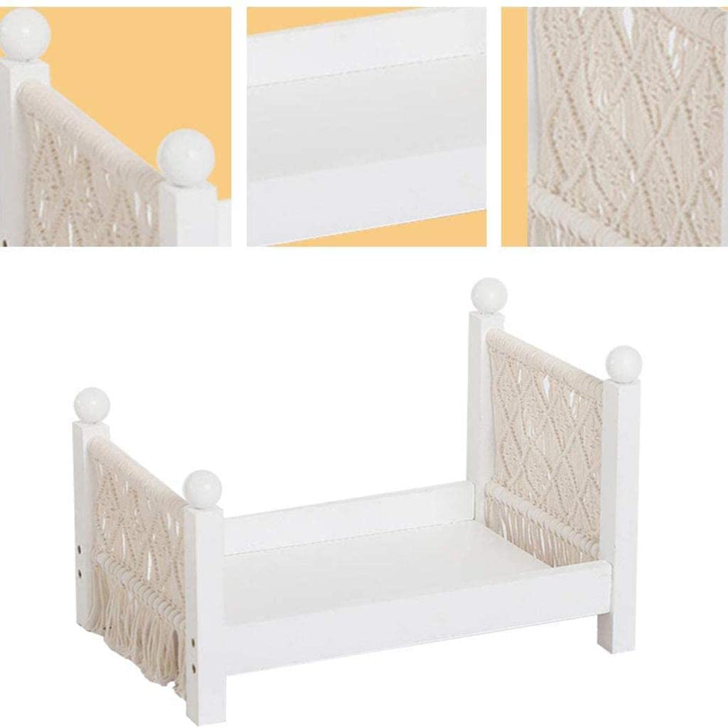 Lit Bébé Accessoire Photographie Nouveau-né Support Bois Tressé Posing Décoration Adapté à La Photo Cadeau Enfant 46x26x30cm