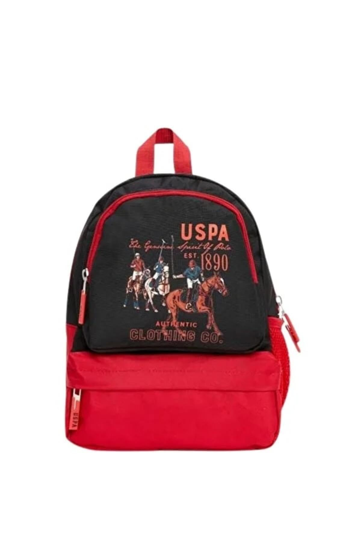 U.S. POLO ASSN. U.S. Polo. Assn. Erkek Çocuk Anaokul Çanta Seti Plset2204301,Siyah-Kırmızı Tek Ebat