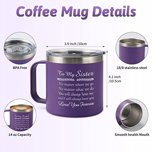 Prstenly Sisters Gifts From Sister, To My Sister Birthday Gifts From Sister, Valentines Christmas Graduation Mothers Day Birthday Gifts For Sister, 14Oz Stainless Steel Tumbler #TOP1