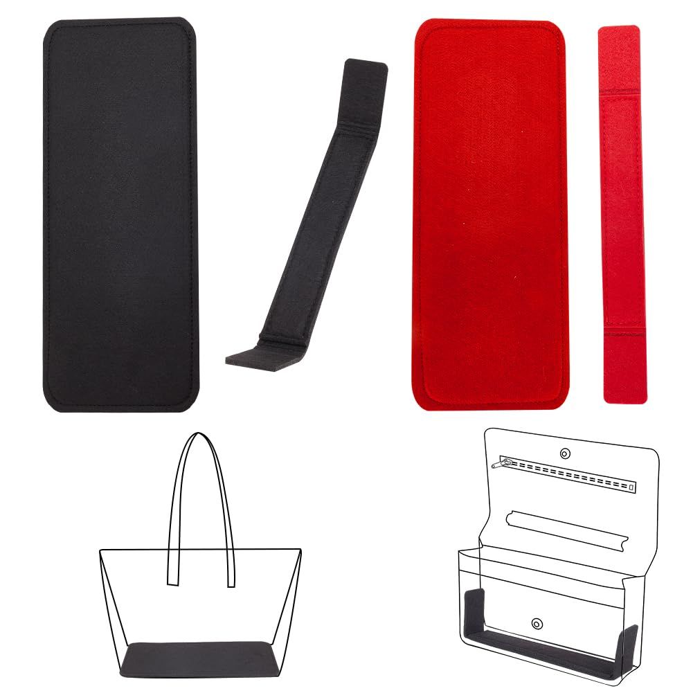 WADORN 4pcs Purse Base Shaper, Felt Handbag Bottom Shaper Pad Rectangle Crochet Bags Bottom Liner for Neverfull Tote WOC Handbag, 6mm Thick