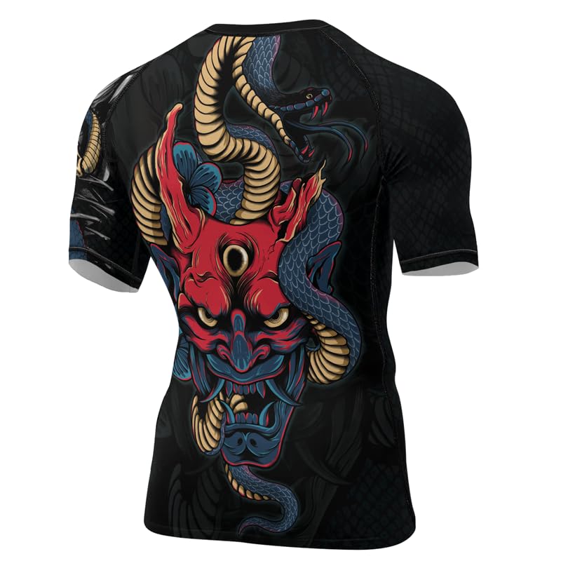 Snake Mens Short Sleeve Compression Shirt Baselayer Skin Performance Fit Rash Guard MMA BJJ Jiu Jitsu Muay Thai3
