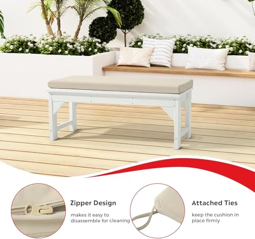 Banc de jardin imperméable doté d'un grand coussin de rechange déshoussable