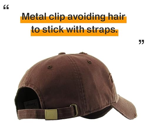 Kbethos Vintage Washed Distressed Cotton Dad Hat Baseball Cap Adjustable Polo Trucker Unisex Style Headwear (Vintage) Brown Adjustable #TOP5