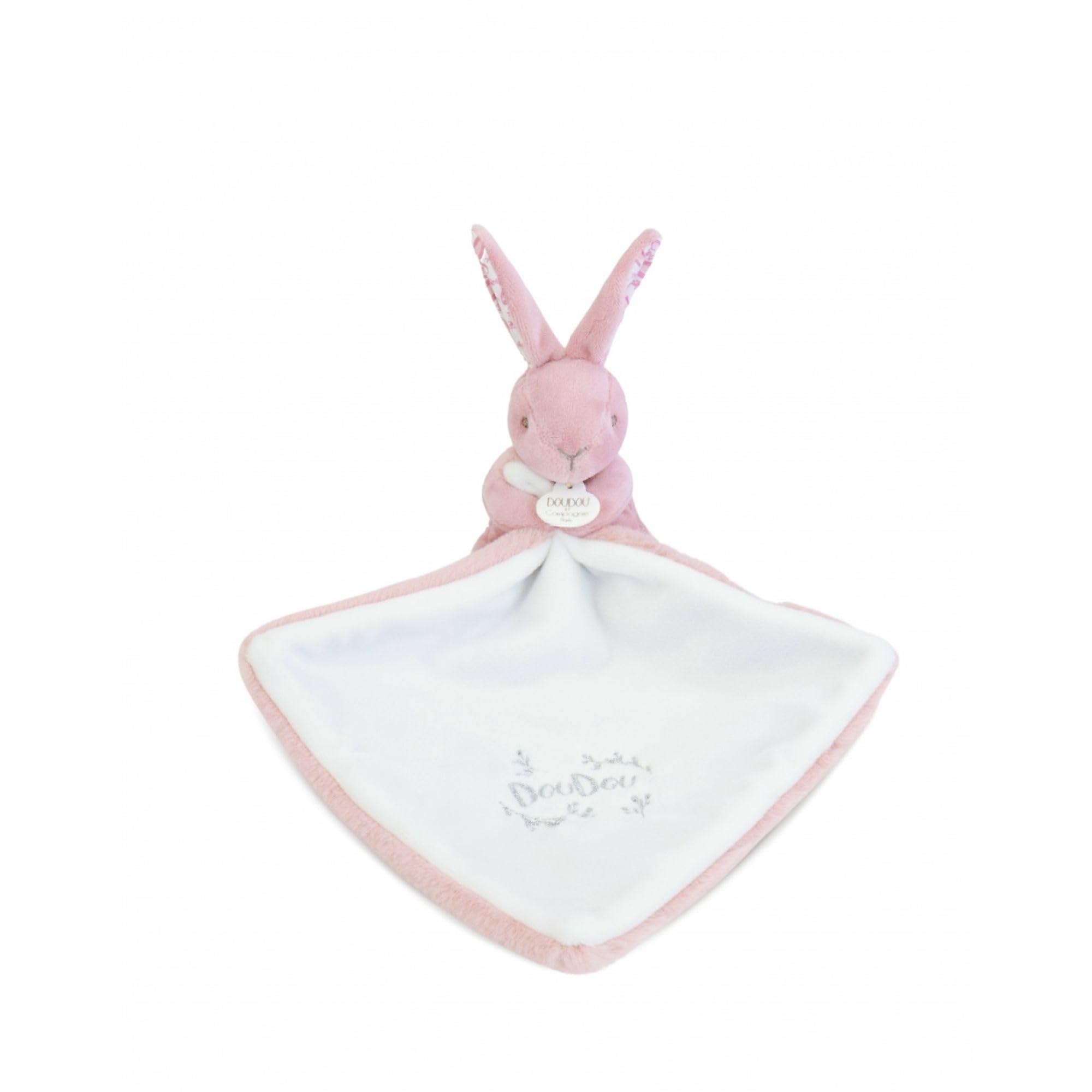 Doudou et Compagnie Lapin Rose avec Doudou – Peluche Bébé Ultra Douce – Cadeau Naissance Fille